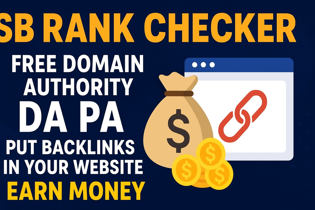 SB Rank Checker Free Domain Authority & DA PA – Put Backlinks In Your Website & Eran Money